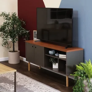 Modern Foldable Plywood TV Stand with Melamine Finish Storage for Living Room Bedroom Office Home Furniture