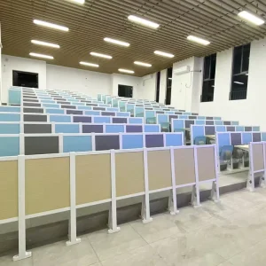Modern Foldable School Lecture Hall Chair with Metal Frame and Wood Back Durable Eco Friendly Commercial Furniture