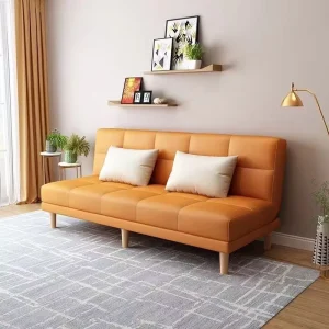 Modern Foldable Sofa Bed Rental Room Nordic Single Double Foldable Multifunctional Living Room Leather Sofa Bed