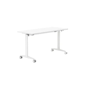 Modern Foldable Training Table Melamine MDF Top Brake Casters Stackable Mobile Commercial Meeting Desk School Office Training