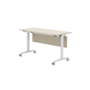 Modern Foldable Training Table Privacy Baffle Eco Powder Coated MDF Top Silent Brake Casters Commercial Office Classroom Use