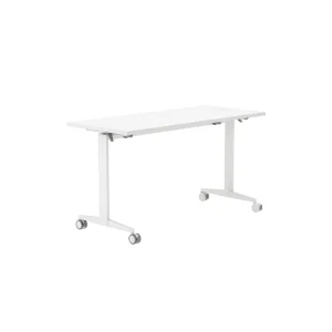 Modern Foldable Training Table with Melamine MDF Top Brake Casters Stackable for Commercial Office and School Use