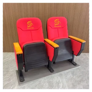 Modern Folding Auditorium Seating Durable Church Chair with Fixed Armrests for School Lectures Conference Rooms Hotels Cinemas