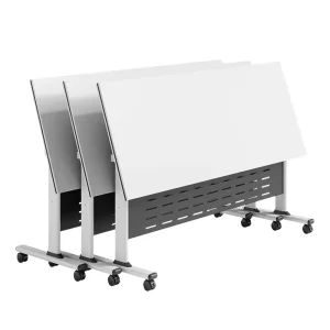 Modern Folding Flip Top Training Table Foldable Training Room Desk Stackable School Meeting Room Tables With Adjustable Beam