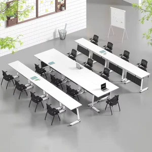 Modern Folding Modular Conference Table Chair Set Easy Assembly Splicing Long Table Movable Office Desk For Living Room Villa