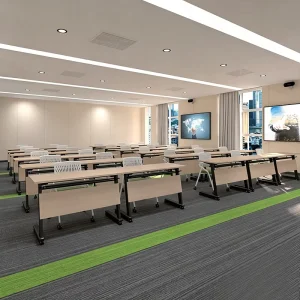 Modern Folding Office Desk Flip Top Mobile Meeting Table Metal Folding Conference Table with Wheels