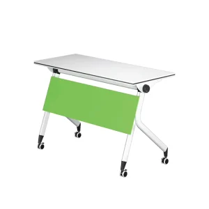 Modern Folding Office Desk Tackable Flip Top Mobile Training Table Modular Folding Conference Room Table with Rolling Wheels
