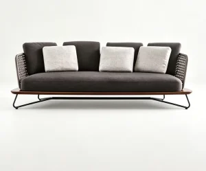 Modern Four Person Wood Outdoor Sofa Set for Hotel & Apartment Use Washable & Durable