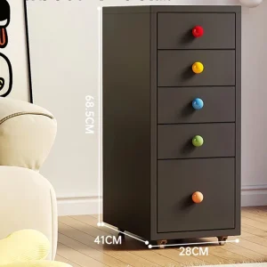 Modern Freestanding 5-Drawer Metal Mobile Filing Cabinet Slim Steel Desk Storage Organizer Key Lock Eco-Friendly Office Home Use
