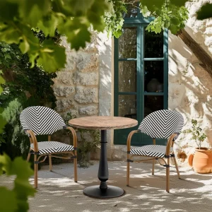 Modern French Bistro Outdoor Dining Chair UV Resistant Texti lene Fabric Chair with Aluminum Frame for Cafe Garden Patio