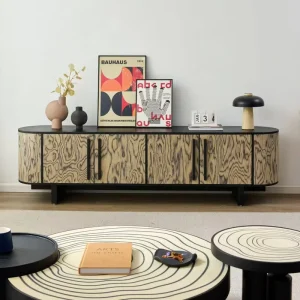 Modern French TV Stands Retro Cream Solid Wood Storage Cabinet Home Furniture Living Room TV Stand and Coffee Table Set