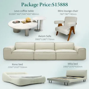 Modern Full House Furniture Living Room Sofa Coffee Table Lounge Chair Bedroom Beds Set for Home Decoration