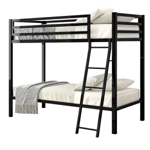 Modern Full Over Full Size Hostel Heavy Duty Metal Double Decker Bunk Bed with Storage for Teenagers Adults Boys Dormitory