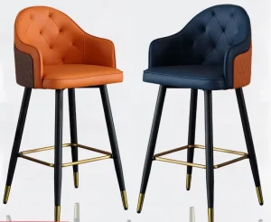 Modern Furniture Leather Barstool with Metal Frame Club bar Stool Chair