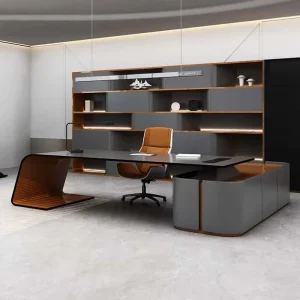 Modern Furniture Office Durable Wood Boss Desk Luxury Design Custom Sizes Reinforced Frame for CEO and Home Office Use