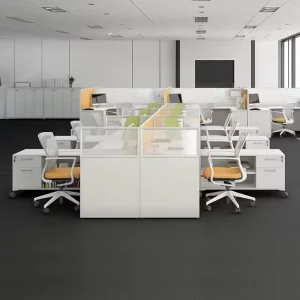 Modern Furniture Partition 4 Person Office Table Wooden Table Office Cubicle Workstation Desk Cubicle Staff Modular Office Desk