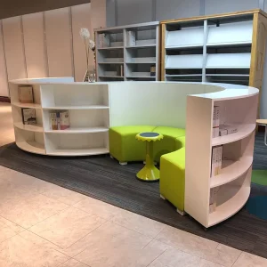 Modern Furniture Wooden Cabinet Bookcase Wood Library Book Shelves Bookcase White Wooden Library Bookcase