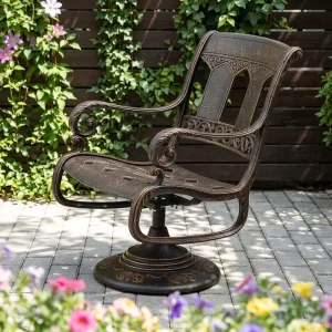 Modern Garden Aluminum Alloy Outdoor Stackable Durable Swivel Chairs