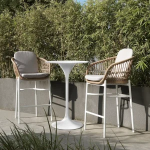 Modern Garden Furniture Bar Table and Chairs Aluminum Outdoor Resort Hotel Furniture Rattan High Bar Set