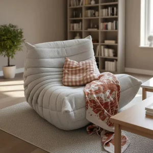 Modern Genuine Leather Convertible 3 Seat Sofa Tatami Floor Couch Living Room Relax Lazy Sofa