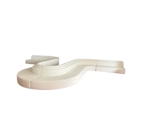 Modern Genuine Leather U-Shape White Sectional Sofa Set for Hotel Hospital Commercial Use