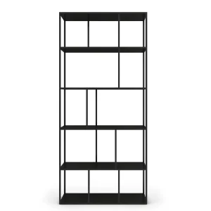 Modern Geometric Metal Bookshelf 5 Tier KD Open Frame Display Rack Cold Rolled Steel Powder Coated for Home Office Retail