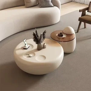 Modern Glass Cat Claw Coffee Table Set Casual Cream Style Small Apartment Living Room Furniture Popular Design
