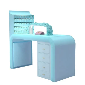 Modern Glass Nail Table for Salon and Workshop Use, Easy to Clean