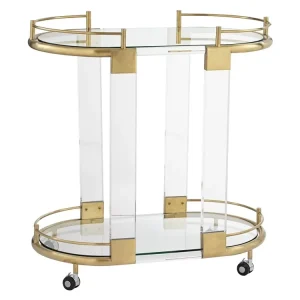 Modern Gold Stainless Steel Drinks Trolley for Food and Beverage Delivery for Hotels and Restaurants
