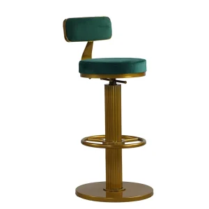 Modern Gold Swivel Bar Stools with Footrest for Home Bar Hotel Outdoor Commercial Use
