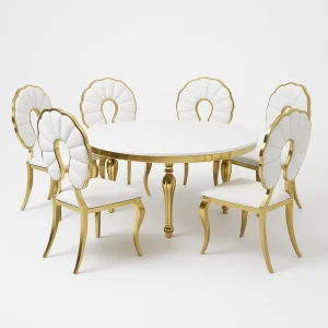 Modern Golden Wedding Table Set for Living Room Hotel Event Party Kitchen Restaurant Banquet Table