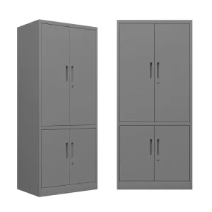 Modern Gray Metal 5-Layer Tall Vertical Filing Cabinet with Locks for Office Bedroom School Use