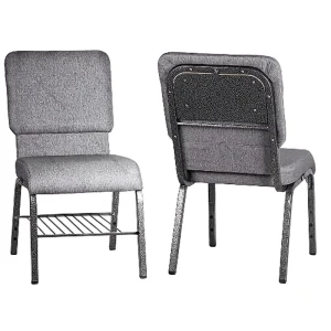 Modern Grey Church Pulpit Interlocking Back Pocket Korea Chair with Writing Board for School Hotel Theater Furniture Made Metal