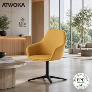 Modern Guest Chair Sustainable Metal and Fabric Seating for Hotel Office Project