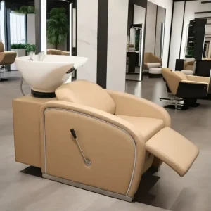 Modern Hair Salon Half Lying Shampoo Chair Flushing Washing Salon Shampoo Chair Bed Barber Shop