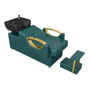 Modern Hair Salon Shampoo Bed Manufacturer’s Custom Ceramic Basin Semi Reclining Head Therapy Barber Shop Washing Bed