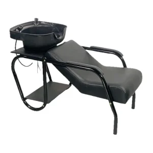 Modern Hair Salon Shampoo Chair Adjustable Height Iron Frame Ceramic Basin High Density Sponge Commercial Furniture Barber