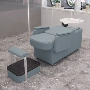 Modern Hair Salon Shampoo Chair with Ceramic Basin and High Density Sponge Beauty Salon Furniture