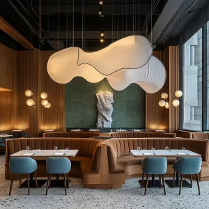 Modern Half Circle Marble Restaurant Bench Booth Seating Sofa Chair Furniture Set High Density Foam Eco Friendly Durable for