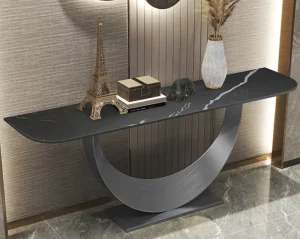 Modern Hallway Console Table Stainless Steel Frame Marble Top Entry Cabinet Hotel Corridor Table for Hall Home Hotel Furniture
