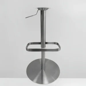 Modern Heavy Duty Brushed Stainless Steel Adjustable Bar Stool Base with Footrest for Hospital & Kitchen Use