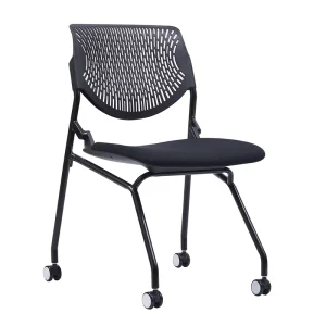 Modern Heavy Duty Industrial Mesh Chair Steel Frame Reinforced Plastic Backrest Foldable Design Adjustable Height Rotating Seat