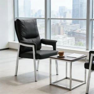 Modern Heavy Duty Leather Executive for Big and Tall Individuals for Office Events and Reception Waiting Areas Guest Chair