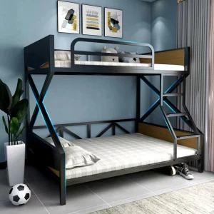 Modern Heavy Duty Steel Bunk Bed with Stair Design for Single Double Bed Queen Size Adults School Dormitory Furniture