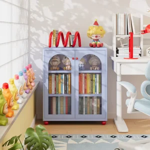 Modern Heavy duty Base Stable Carbon Steel Bookshelf For Children Living Room Furniture