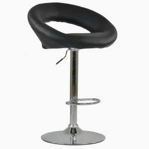 Modern Height Adjustable Black Faux Leather bar Chair