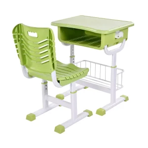 Modern Height Adjustable Single Plastic School Desk and Chair Set for Primary School Students