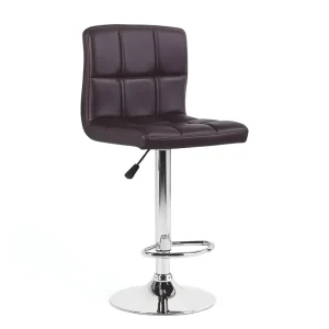Modern Height Adjustable Swivel Stainless Steel Base PU Leather Commercial Use Bar Stool for Home Bar and Dining