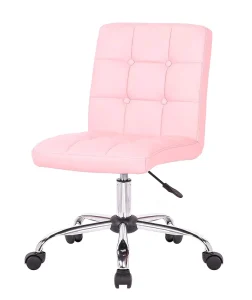 Modern Height Adjustable pink Faux Leather Office Computer Chair