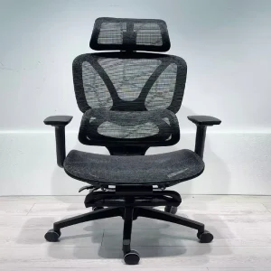 Modern High Back 3D U Shaped Ergonomic Mesh Office Chair with 3D Armrest and Footrest 148 Reclining Home Office Executive Chair
